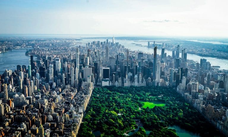 USA Reisen - Luftaufnahme des Central Parks in New York City, ein Zuhause der Pracht der Natur.